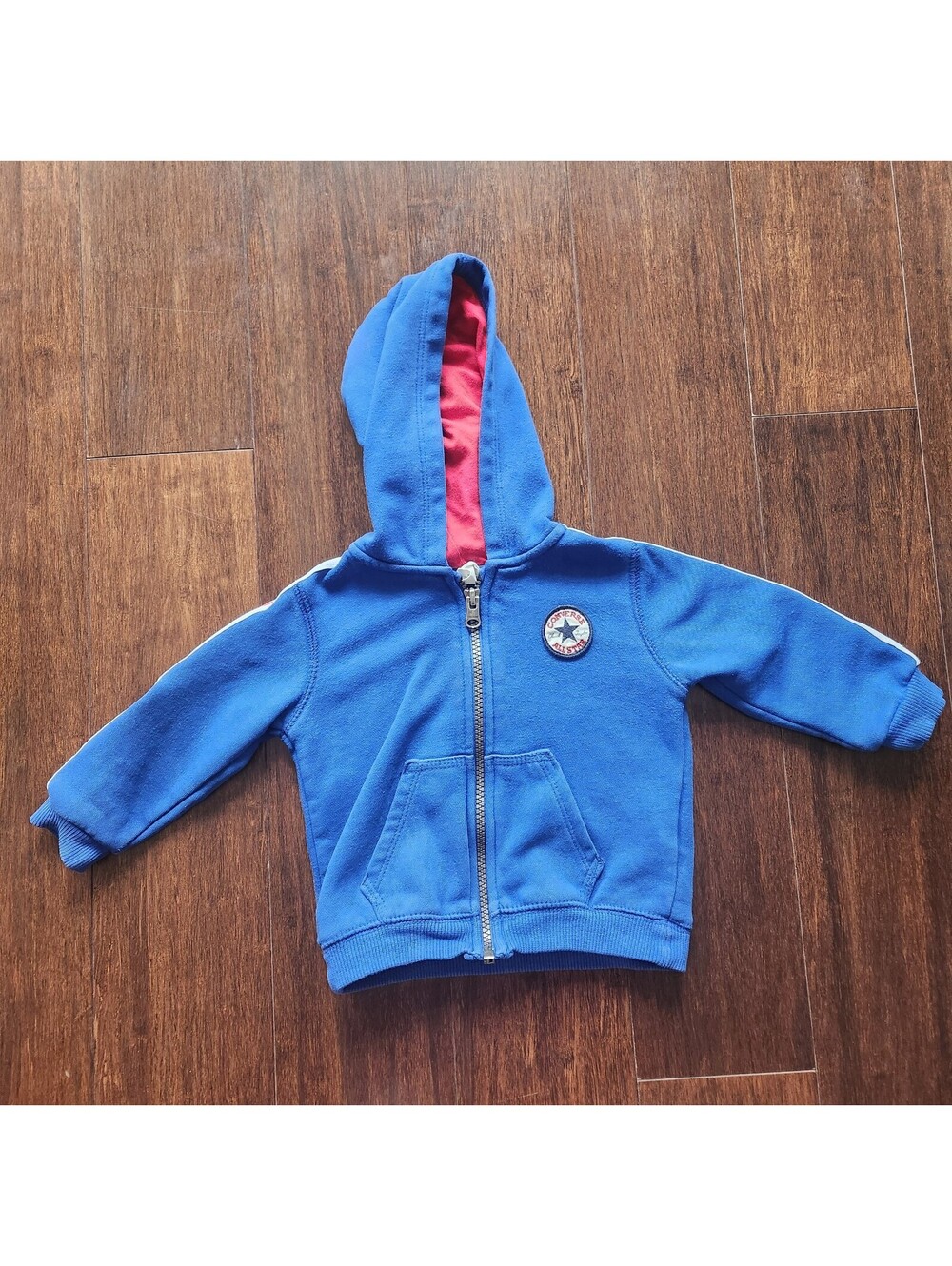 Blue white striped 12 months infant converse hoodie baby indie skater